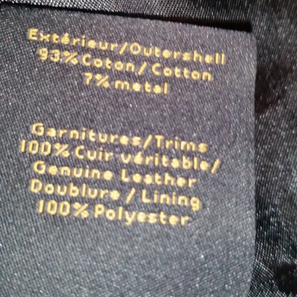 Mackage black military style jacket with leather trim EUC - Picture 11 of 12